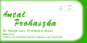 antal prohaszka business card