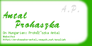 antal prohaszka business card